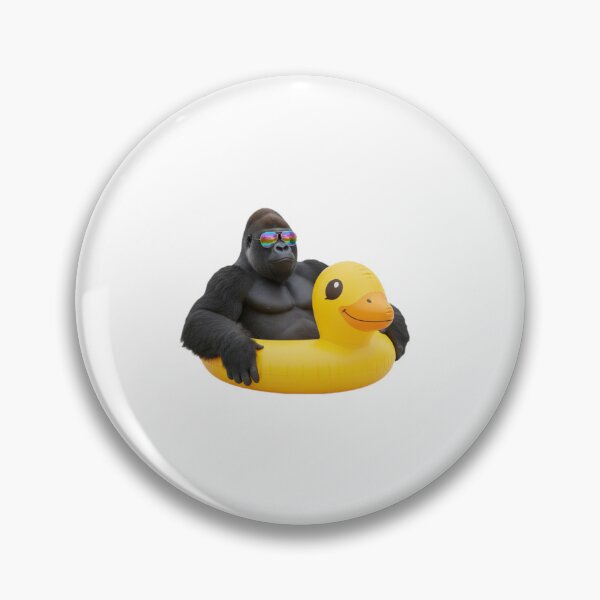 Item preview, Gorilla duck pool float funny kawaii cute meme designed and sold by CheeseBlueprint.