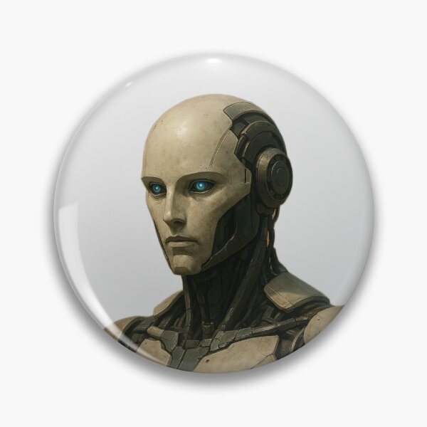 Item preview, “Twin Cyber Sentinels – Futuristic Humanoid Robots” designed and sold by TheWonkyEaselCo.