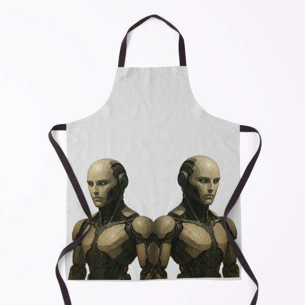 Item preview, “Twin Cyber Sentinels – Futuristic Humanoid Robots” designed and sold by TheWonkyEaselCo.
