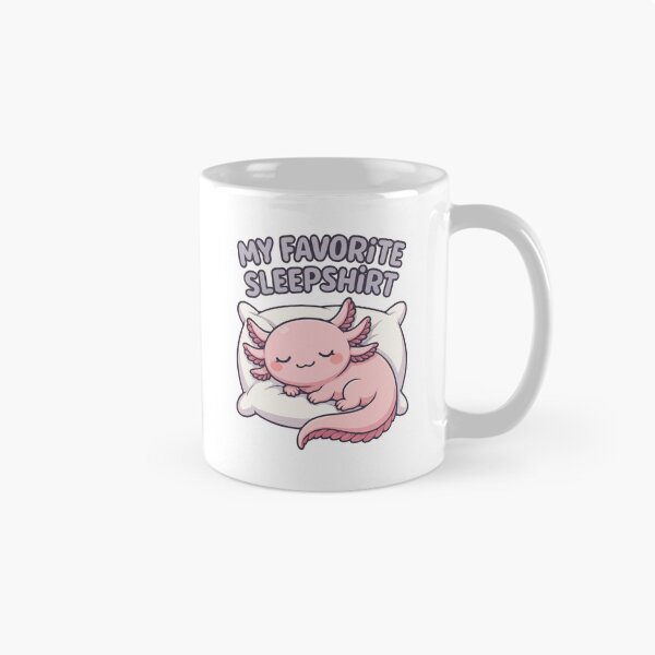 Item preview, My Favorite Sleepshirt - Kawaii Sleeping Axolotl on Pillow - Cute Pastel Axolotl Art for Sleep Shirts, Pajamas & Cozy Gifts designed and sold by BrainBubbleArt.