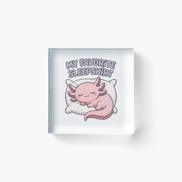 Item preview, My Favorite Sleepshirt - Kawaii Sleeping Axolotl on Pillow - Cute Pastel Axolotl Art for Sleep Shirts, Pajamas & Cozy Gifts designed and sold by BrainBubbleArt.