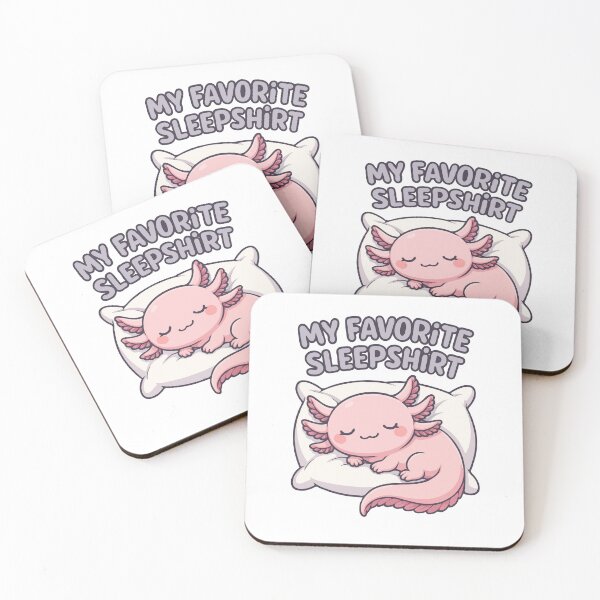 Item preview, My Favorite Sleepshirt - Kawaii Sleeping Axolotl on Pillow - Cute Pastel Axolotl Art for Sleep Shirts, Pajamas & Cozy Gifts designed and sold by BrainBubbleArt.