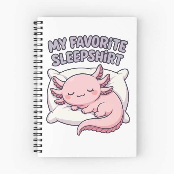 Item preview, My Favorite Sleepshirt - Kawaii Sleeping Axolotl on Pillow - Cute Pastel Axolotl Art for Sleep Shirts, Pajamas & Cozy Gifts designed and sold by BrainBubbleArt.