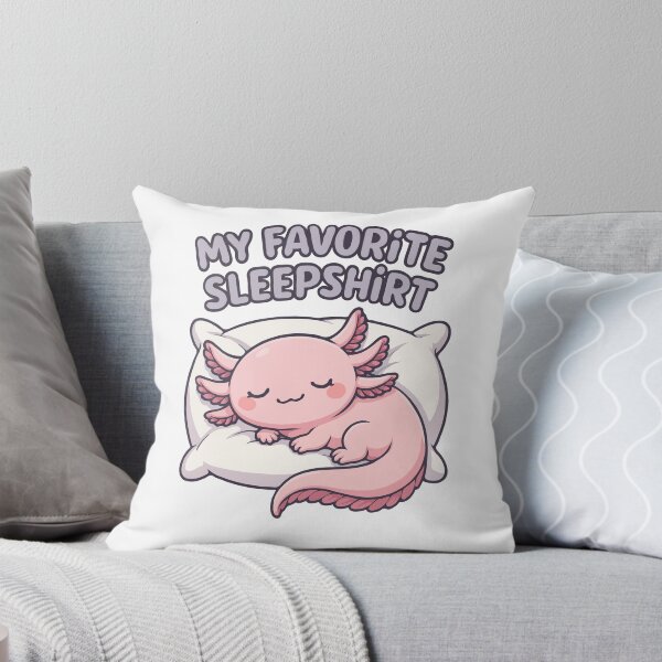 Item preview, My Favorite Sleepshirt - Kawaii Sleeping Axolotl on Pillow - Cute Pastel Axolotl Art for Sleep Shirts, Pajamas & Cozy Gifts designed and sold by BrainBubbleArt.