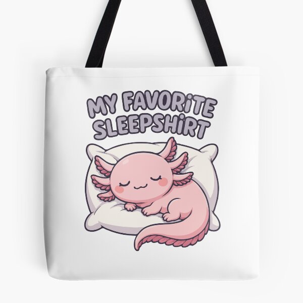 Item preview, My Favorite Sleepshirt - Kawaii Sleeping Axolotl on Pillow - Cute Pastel Axolotl Art for Sleep Shirts, Pajamas & Cozy Gifts designed and sold by BrainBubbleArt.