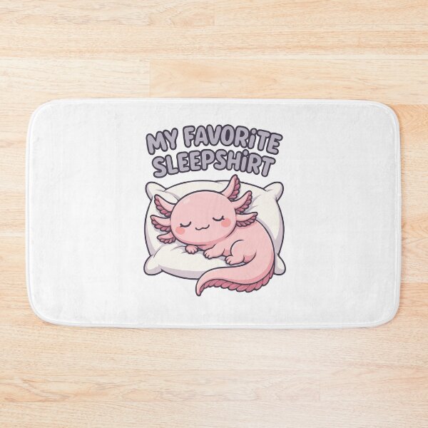 Item preview, My Favorite Sleepshirt - Kawaii Sleeping Axolotl on Pillow - Cute Pastel Axolotl Art for Sleep Shirts, Pajamas & Cozy Gifts designed and sold by BrainBubbleArt.