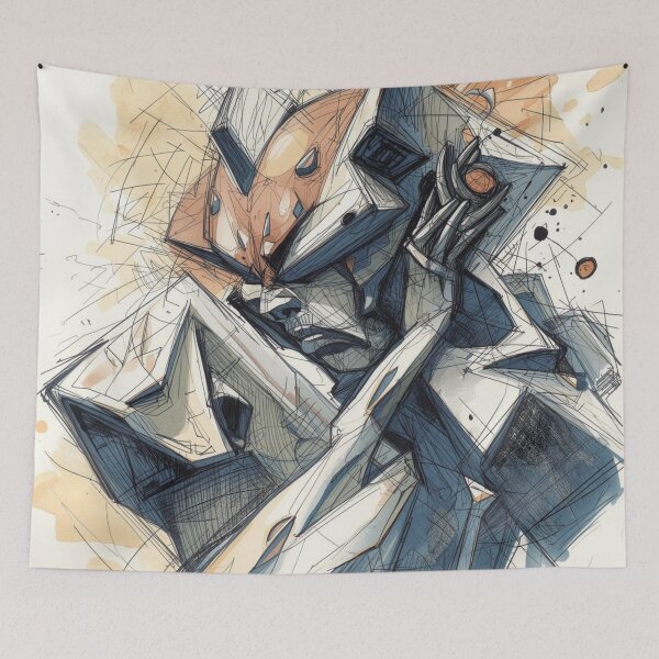 Item preview, Cubist Kaiju Struggle designed and sold by Harmonic_Layers.