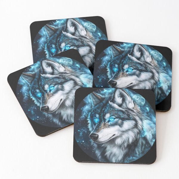 Item preview, Lunar Wolf Spirit with Glowing Eyes designed and sold by Daagath.