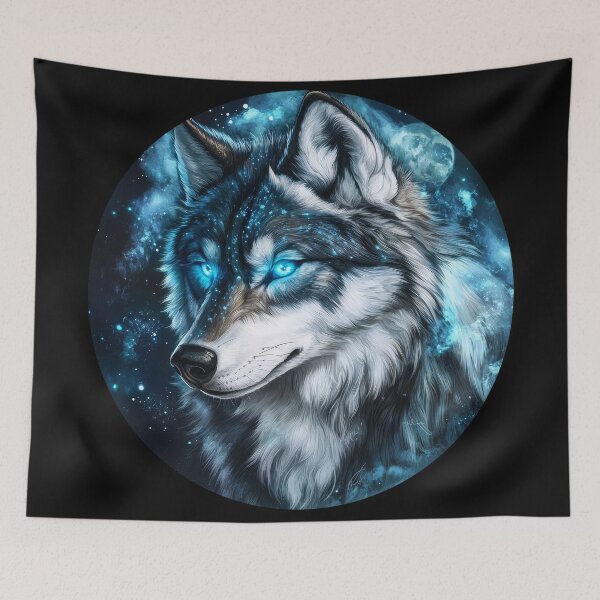 Item preview, Lunar Wolf Spirit with Glowing Eyes designed and sold by Daagath.