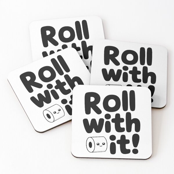 Item preview, Roll with it! Cute Toilet Paper Roll Pun designed and sold by PMCreative.