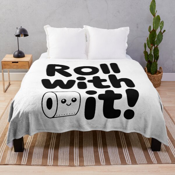 Item preview, Roll with it! Cute Toilet Paper Roll Pun designed and sold by PMCreative.