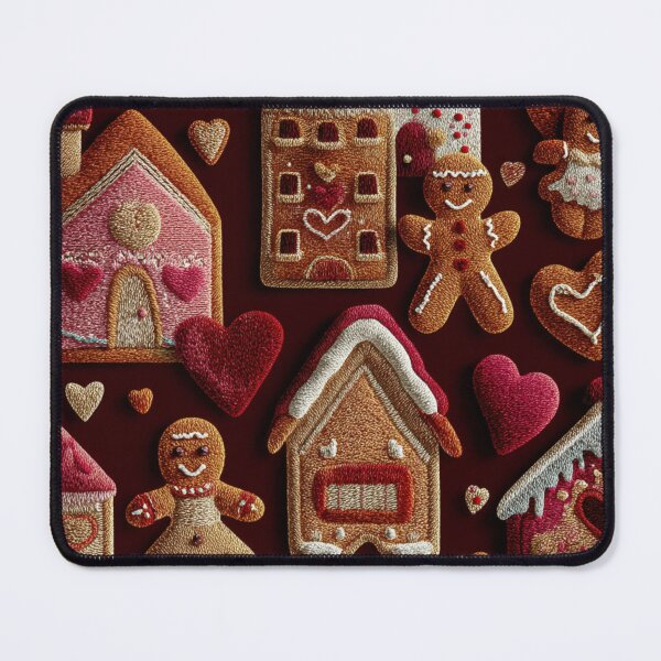 Item preview, Embroidered Gingerbread Houses & Cookies – Whimsical Festive Needlework Art designed and sold by MiraLumeStudio.