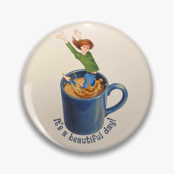 Item preview, Woman Jumping Into Mug of Coffee, It's a Beautiful Day! designed and sold by JoyfulWhimsy.