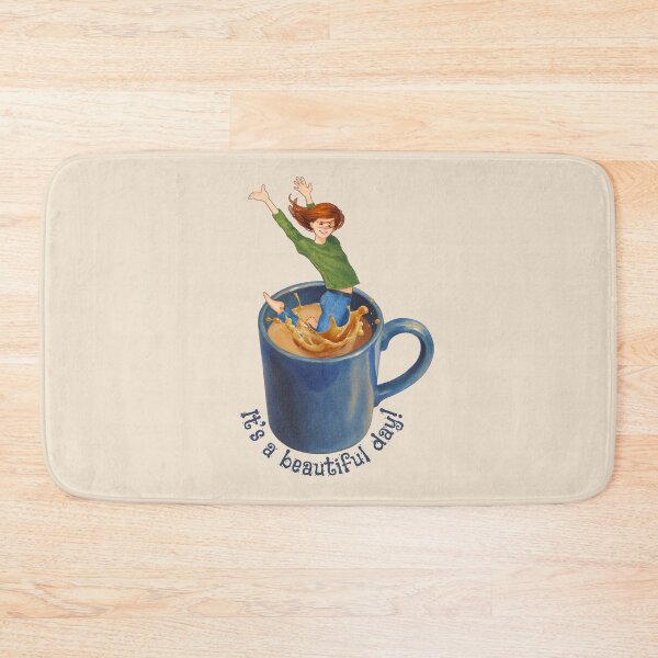 Item preview, Woman Jumping Into Mug of Coffee, It's a Beautiful Day! designed and sold by JoyfulWhimsy.