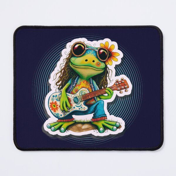 Item preview, Hippie Retro Frog With Guitar designed and sold by Lovemountain.