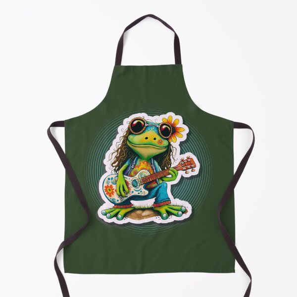 Item preview, Hippie Retro Frog With Guitar designed and sold by Lovemountain.