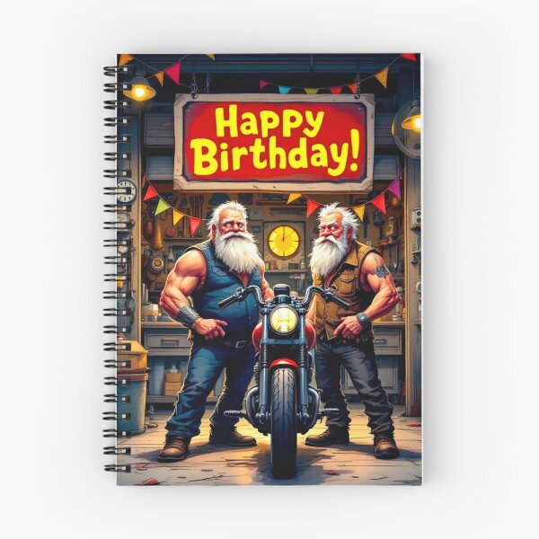 Item preview, HAPPY BIRTHDAY BIKER GARAGE 4B designed and sold by SteadyRolling.