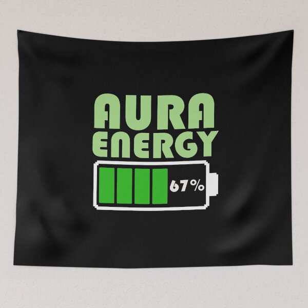 Item preview, Aura Energy Battery Level 67% – New Viral Meme, Spiritual Aesthetic Battery Level Design, Positive Vibes Recharge Graphic designed and sold by BrainBubbleArt.