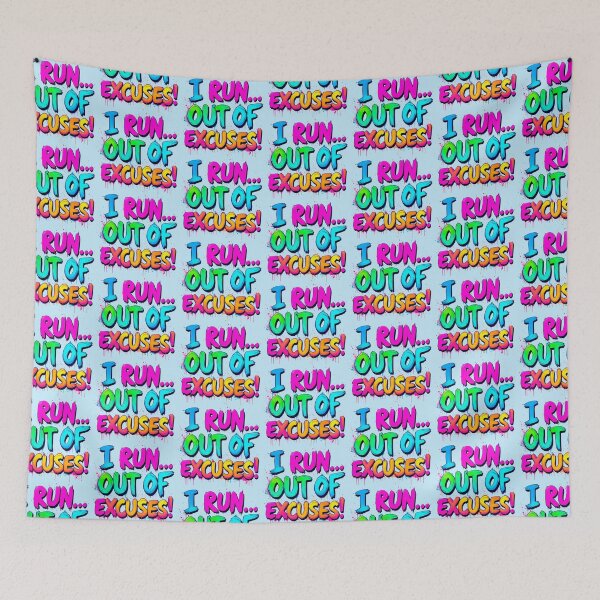 Item preview, I Run Out Of Excuses Bold Neon Graffiti Art designed and sold by SholoStudio.