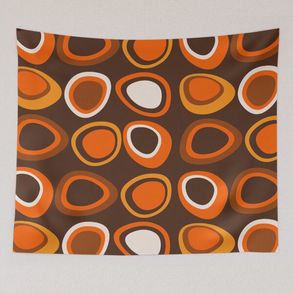 Item preview, Groovy Artistic Brown And Orange Retro Blobs  designed and sold by retrobliss70s.