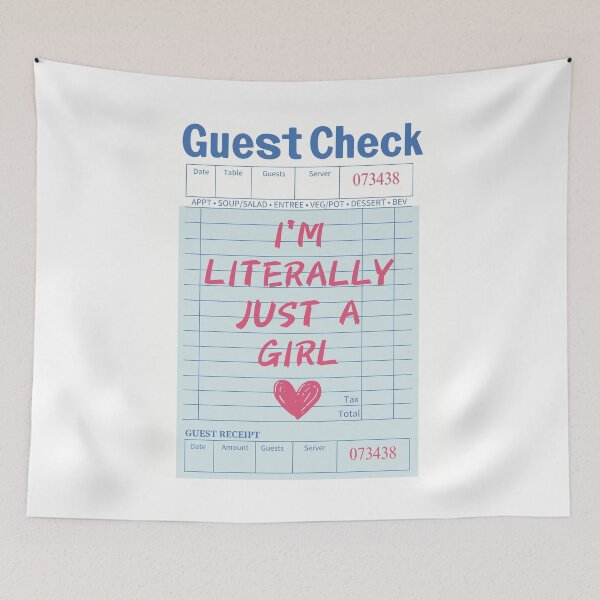 Item preview, I’m Literally Just A Girl - Blue Guest Check designed and sold by SaltedBeachPaperie.