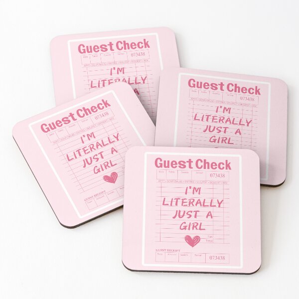 Item preview, Pink Guest Check I’m Literally Just A Girl designed and sold by SaltedBeachPaperie.