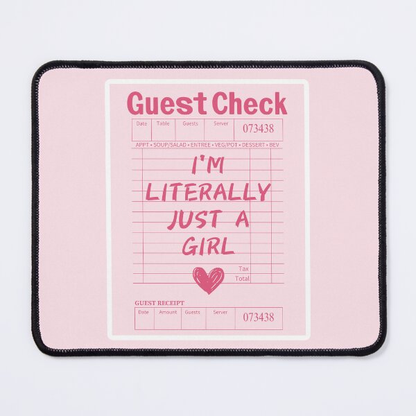 Item preview, Pink Guest Check I’m Literally Just A Girl designed and sold by SaltedBeachPaperie.