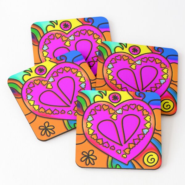 Item preview, Retro rainbow Heart Neon 70's Art designed and sold by Lovemountain.