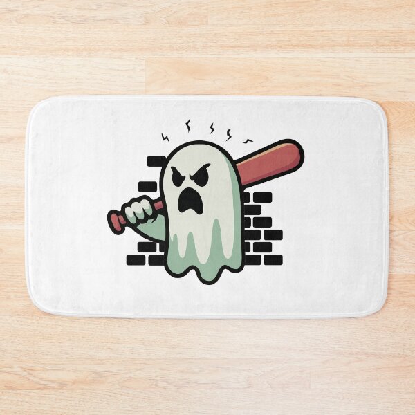Item preview, Spooky Angry Ghost with Baseball Bat – Cute Creepy Cartoon Character | Funny Halloween & Gaming Design designed and sold by BrainBubbleArt.