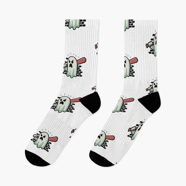 Item preview, Spooky Angry Ghost with Baseball Bat – Cute Creepy Cartoon Character | Funny Halloween & Gaming Design designed and sold by BrainBubbleArt.