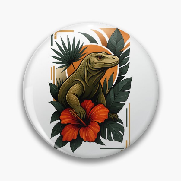 Item preview, Tropical Monitor Lizard – Exotic Botanical Reptile Illustration designed and sold by SVALANART.