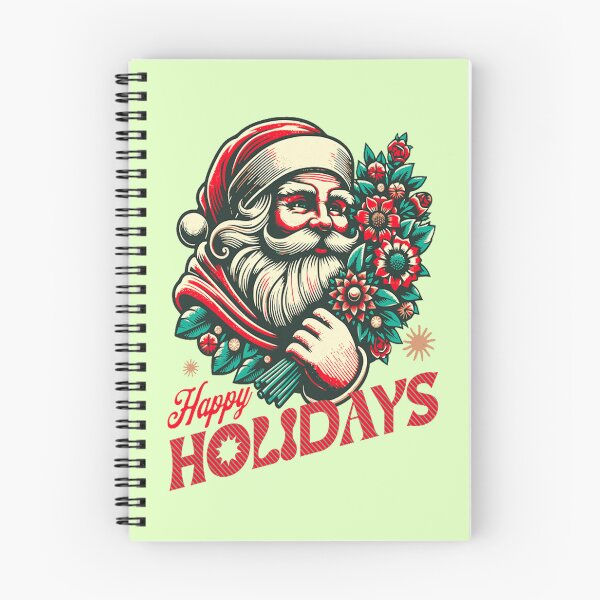Item preview, Santa Claus wishes you happy holidays with flowers designed and sold by Hot4Shirt.