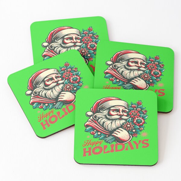 Item preview, Santa Claus wishes you happy holidays with flowers designed and sold by Hot4Shirt.