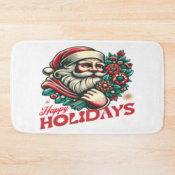 Item preview, Santa Claus wishes you happy holidays with flowers designed and sold by Hot4Shirt.