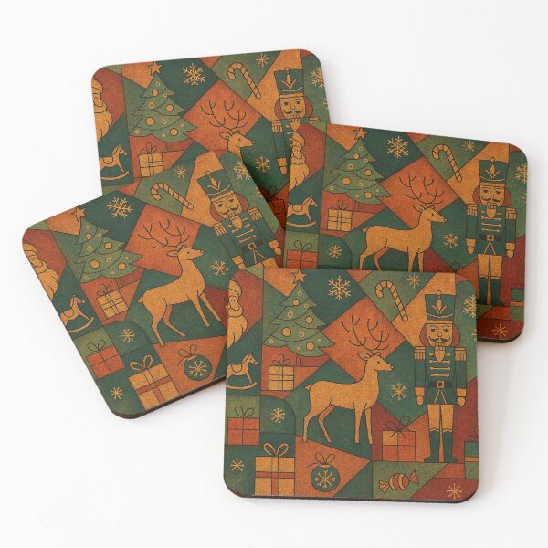 Item preview, Christmas holiday themed patchwork collage with festive symbols and icons designed and sold by 4Seasons.