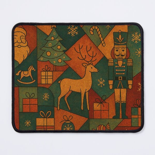 Item preview, Christmas holiday themed patchwork collage with festive symbols and icons designed and sold by 4Seasons.