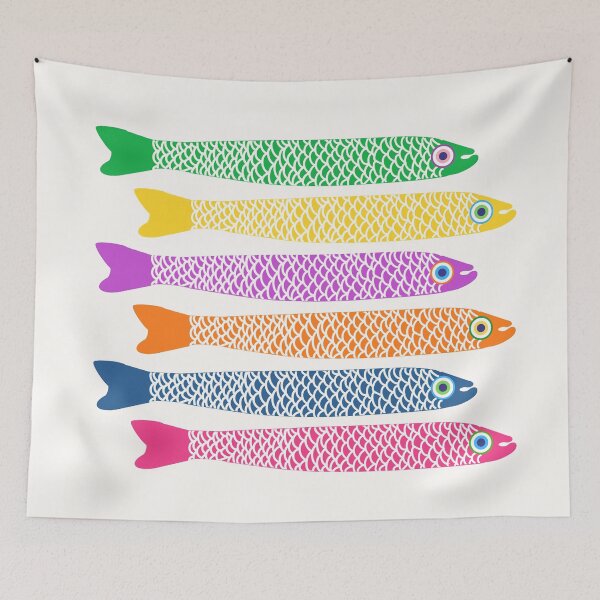 Item preview, Colorful Anchovy Fish - Ocean Aesthetic designed and sold by SaltedBeachPaperie.
