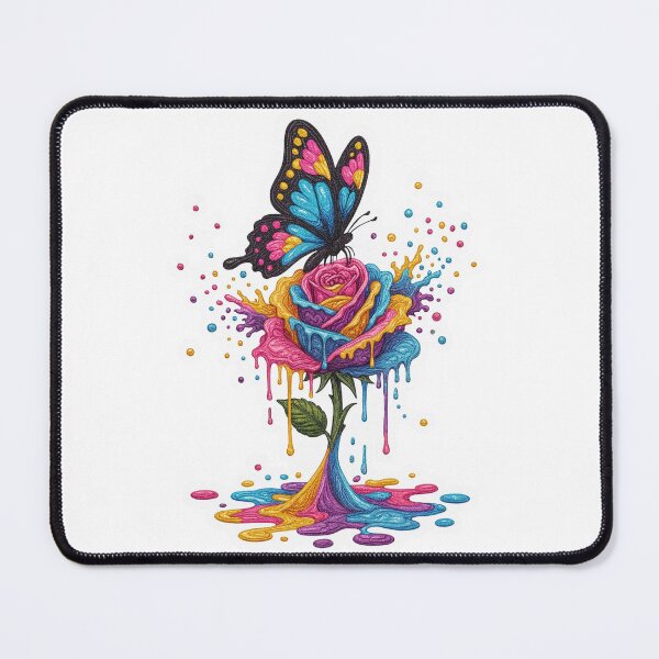 Item preview, Romantic Rose with Butterfly Embroidery Pattern designed and sold by the wellness script.
