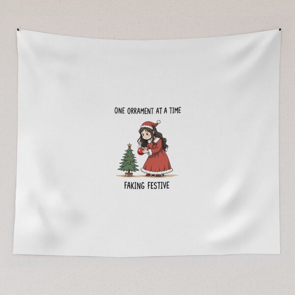 Item preview, Faking Festive – One Ornament at a Time Christmas Anime Girl Design designed and sold by aishacloset.