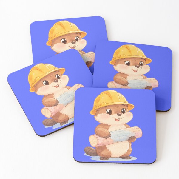 Item preview, Cute Beaver Builder with Hard Hat - Construction Animal Cartoon designed and sold by RudArtAI.