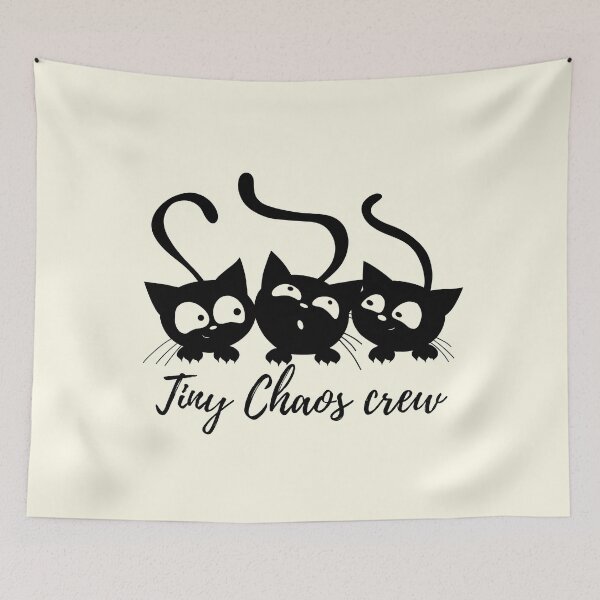 Item preview, Tiny Chaos Crew – Funny Cute Black Cats Illustration designed and sold by ABLAT-CREATIONS.