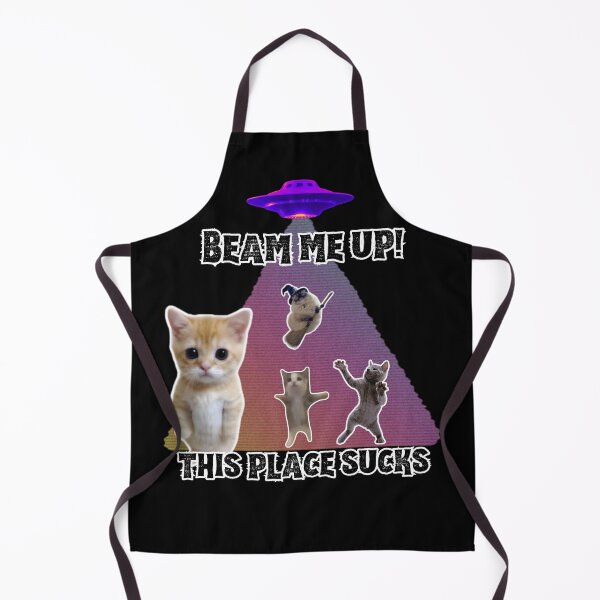 Item preview, BEAM ME UP THIS PLACE SUCKS Cat Art | Vaporwave UFO Humor designed and sold by Thorn & Ember.