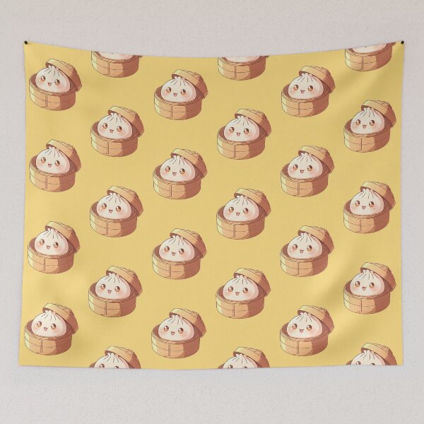 Item preview, Kawaii Steamed Bun in Bamboo Steamer - Cute Dim Sum Food Art designed and sold by RudArtAI.