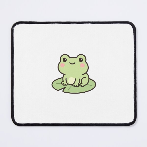 Item preview, Kawaii Frog on Lily Pad – Cute Pastel Mousepad designed and sold by InkWave16.