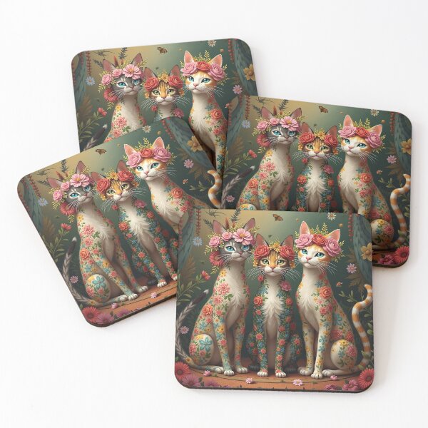 Item preview, floral cats designed and sold by gianoxart.
