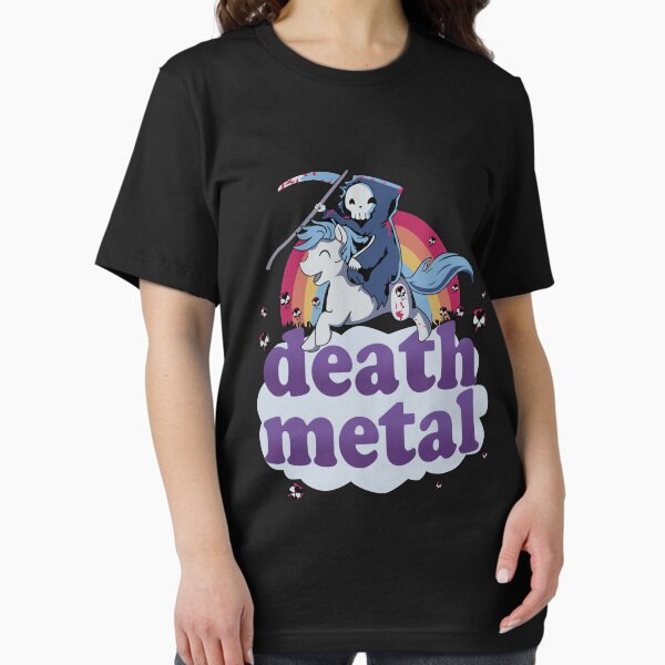 Item preview, 'Death Metal' - The Grim Reaper Riding a Unicorn in Front of a Rainbow Design! designed and sold by duncandesigns84.