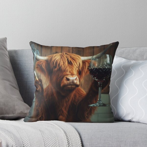 Item preview, Classy Highland Cow Drinking Wine On Toilet designed and sold by vk09.