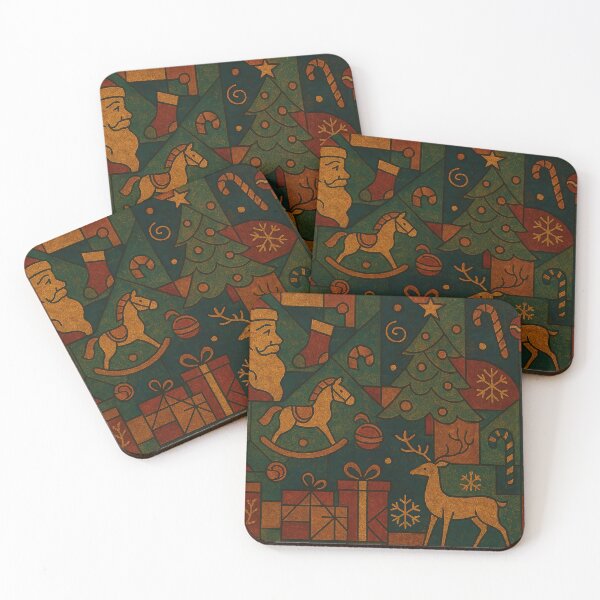 Item preview, Christmas holiday themed patchwork collage with festive symbols and icons designed and sold by 4Seasons.