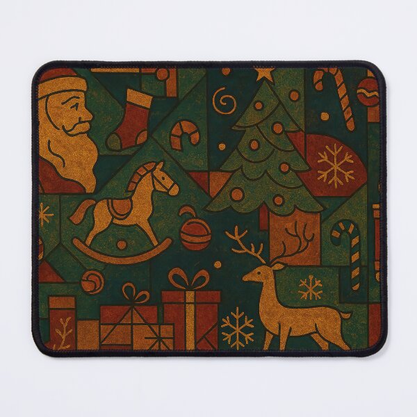 Item preview, Christmas holiday themed patchwork collage with festive symbols and icons designed and sold by 4Seasons.