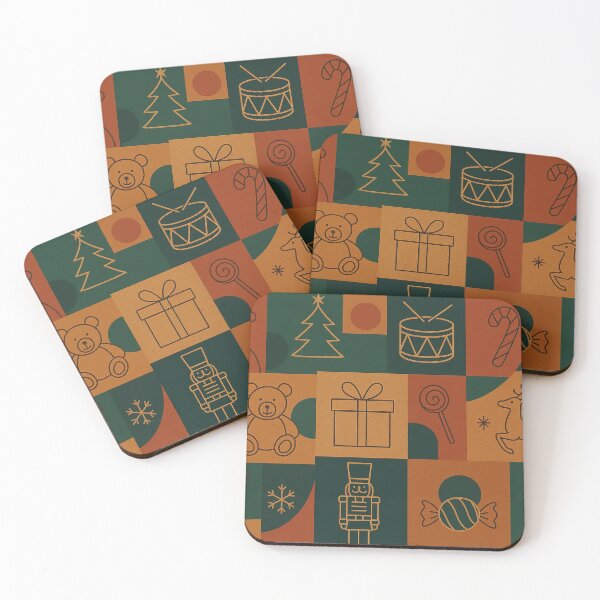 Item preview, Christmas holiday themed patchwork collage with festive symbols and icons designed and sold by 4Seasons.